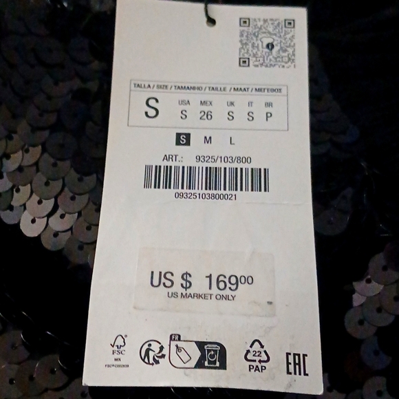 Zara Womens  Black Sheath Long Sleeve Turtleneck Dress Size S NWTAGS - Picture 5 of 6